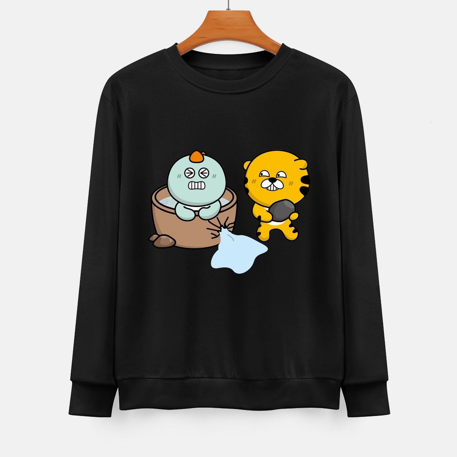 Front Patterned Long Sleeve TopMidweight DailyFit